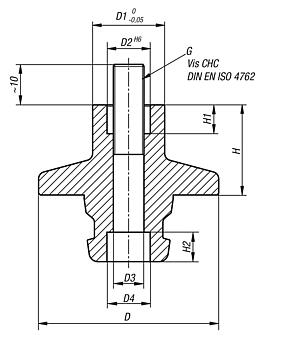 Adaptateur réducteur 5 axes UNILOCK à pas de 50 mm
