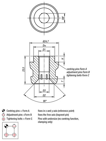 UNILOCK clamping pin system size 50 mm