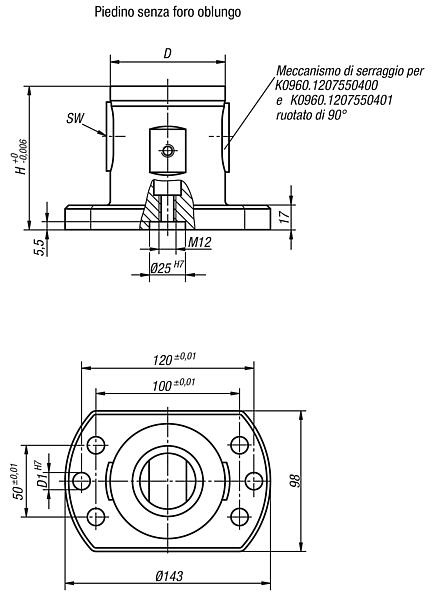 UNILOCK Modulo base 5 assi grandezza del sistema 80 mm, forma A