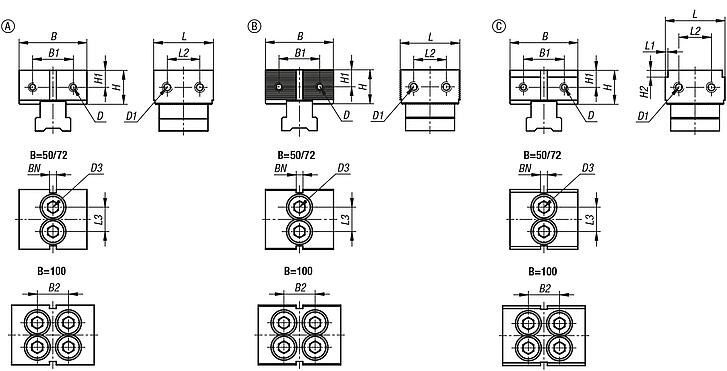 Fixed jaws DS for multi-clamping system