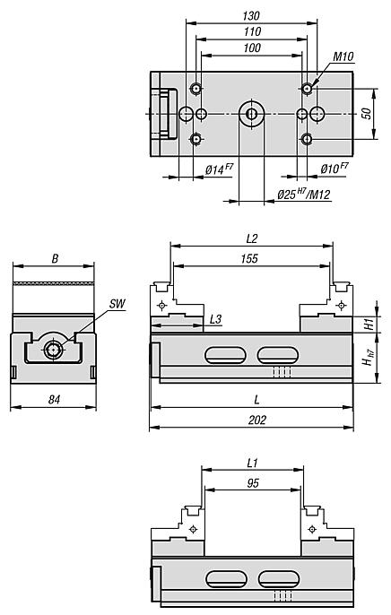 Centric vices jaw width 80–125 mm