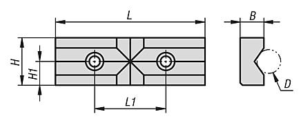 Prism jaw pads for centric vice, 65–80–125 mm