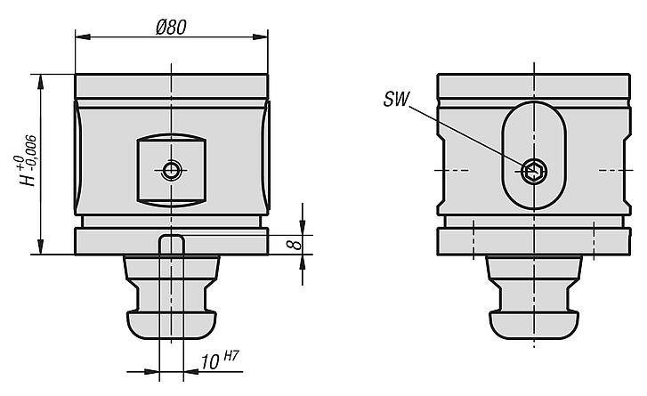 UNILOCK 5-axis add-on clamping module size 80 mm