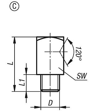 Nottolino di lubrificazione, a forma di imbuto a norma DIN 3405, forma C, a 90°