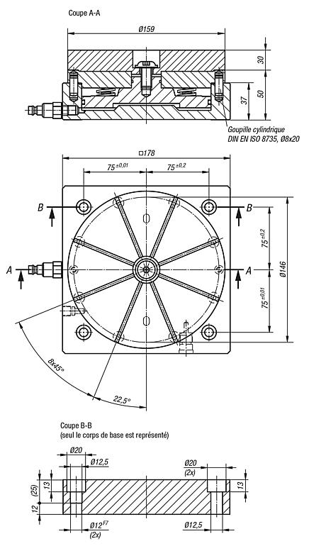 Étau de bridage de formes pour plaques à trame