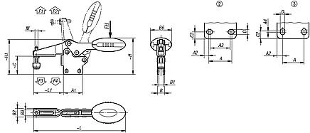 Dispositivos de sujeción rápida horizontal antiestáticos con pie vertical y husillo de presión ajustable