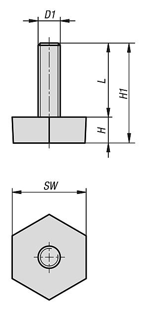 Stellfüße mit Sechskant