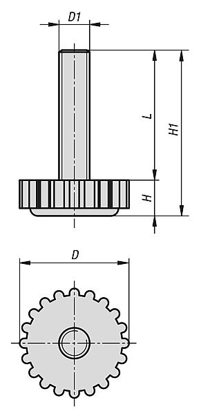 Stellfüße mit Rändelteller