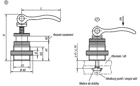 Excentrický upínací modul provedení D
