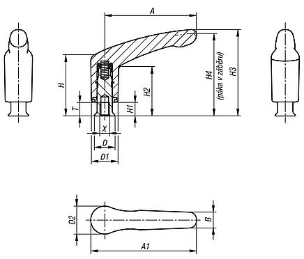 Svěrací páky s vnitřním závitem a nákružkempro těsnicí podložku a podložku Hygienic USIT® Freudenberg Process Seals