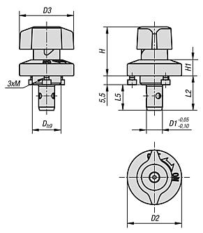 Ball lock pin with twist knob