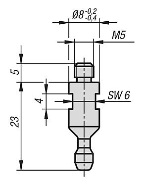 Locking pin for ball lock bushes