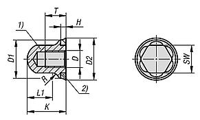 Sechskantmuttern Edelstahl mit Dichtring im Hygienic DESIGN