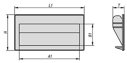 Recessed handles, plastic 