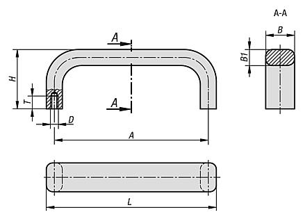 Bügelgriffe Aluminium oval