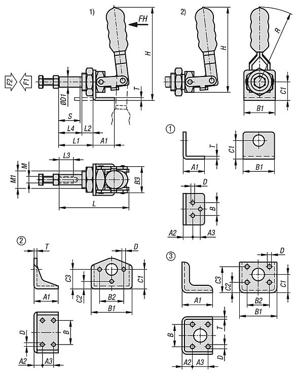 Push-pull toggle clamp with mounting bracket