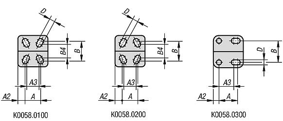 Toggle clamps vertical with flat foot and adjustable clamping spindle