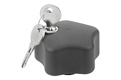 K1378 Plastic five lobe grip, lockable, internal thread