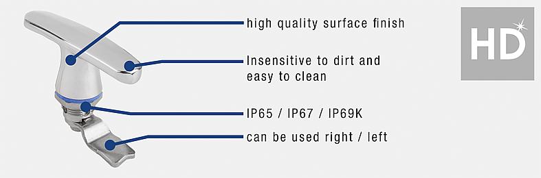 Quarter-turn lock HD with T-grip